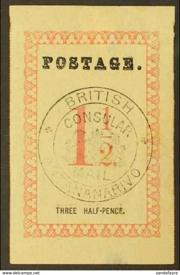 BRITISH CONSULAR MAIL 1886 1½d Rose With Stops And "British Consular Mail Antananarivo" Handstamp, SG 22, Mint, Small Th - Altri & Non Classificati