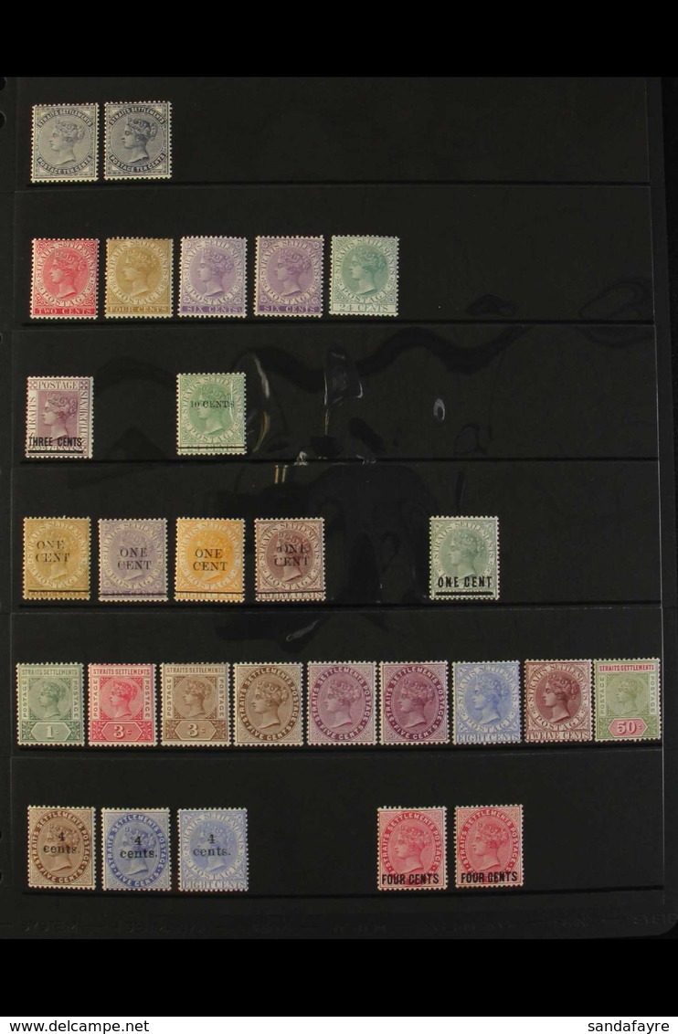 1882-99 VERY FINE MINT COLLECTION Includes 1882 (wmk Crown CA) 10c Slate Two Shades, 1883-91 2c, 4c, 6c Two Shades, And  - Straits Settlements