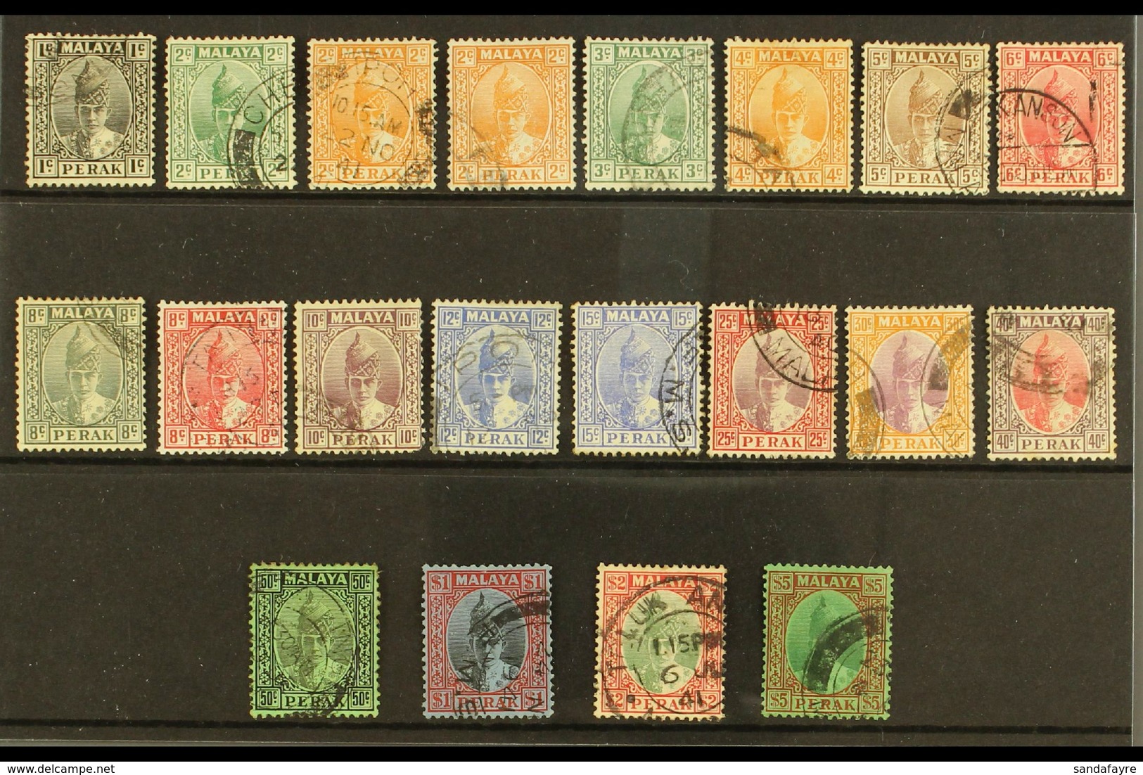 PERAK 1903 Sultan Iskandar "full Face" Set Complete, SG 103/21 Very Fine Used. (19 Stamps) For More Images, Please Visit - Altri & Non Classificati