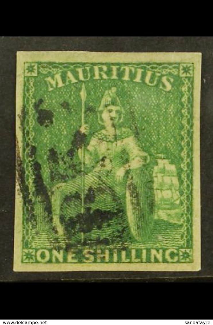 1859 1s Yellow Green, SG 35, Very Fine Used With Good Margins All Round And Neat Central B53 Cancel. For More Images, Pl - Mauritius (...-1967)