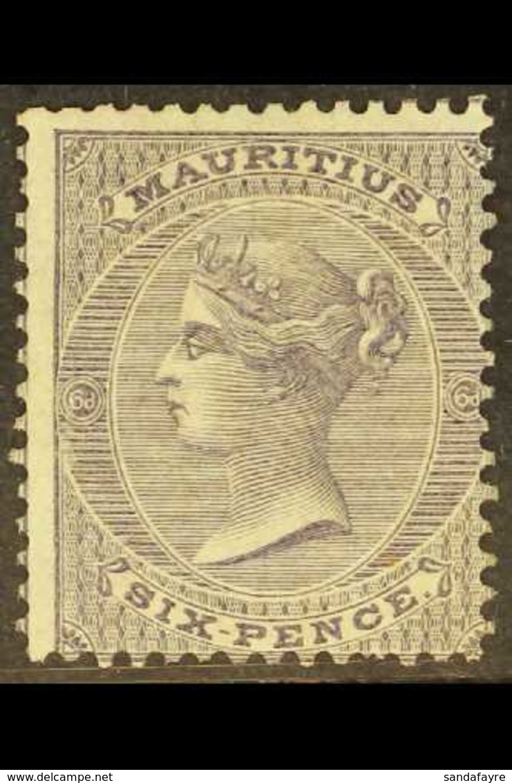 1860 6d Slate, No Wmk, SG 50, Fine Mint, Large Part Og. Cat £400 For More Images, Please Visit Http://www.sandafayre.com - Mauritius (...-1967)