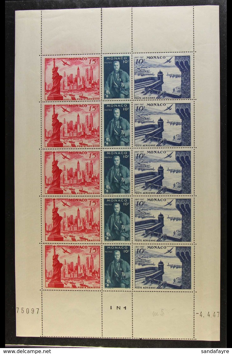 1947-1970 NEVER HINGED MINT Large Blocks And Sheetlets. With 1947 Centenary Philatelic Exhibition Sheetlet Of Five Se-te - Altri & Non Classificati