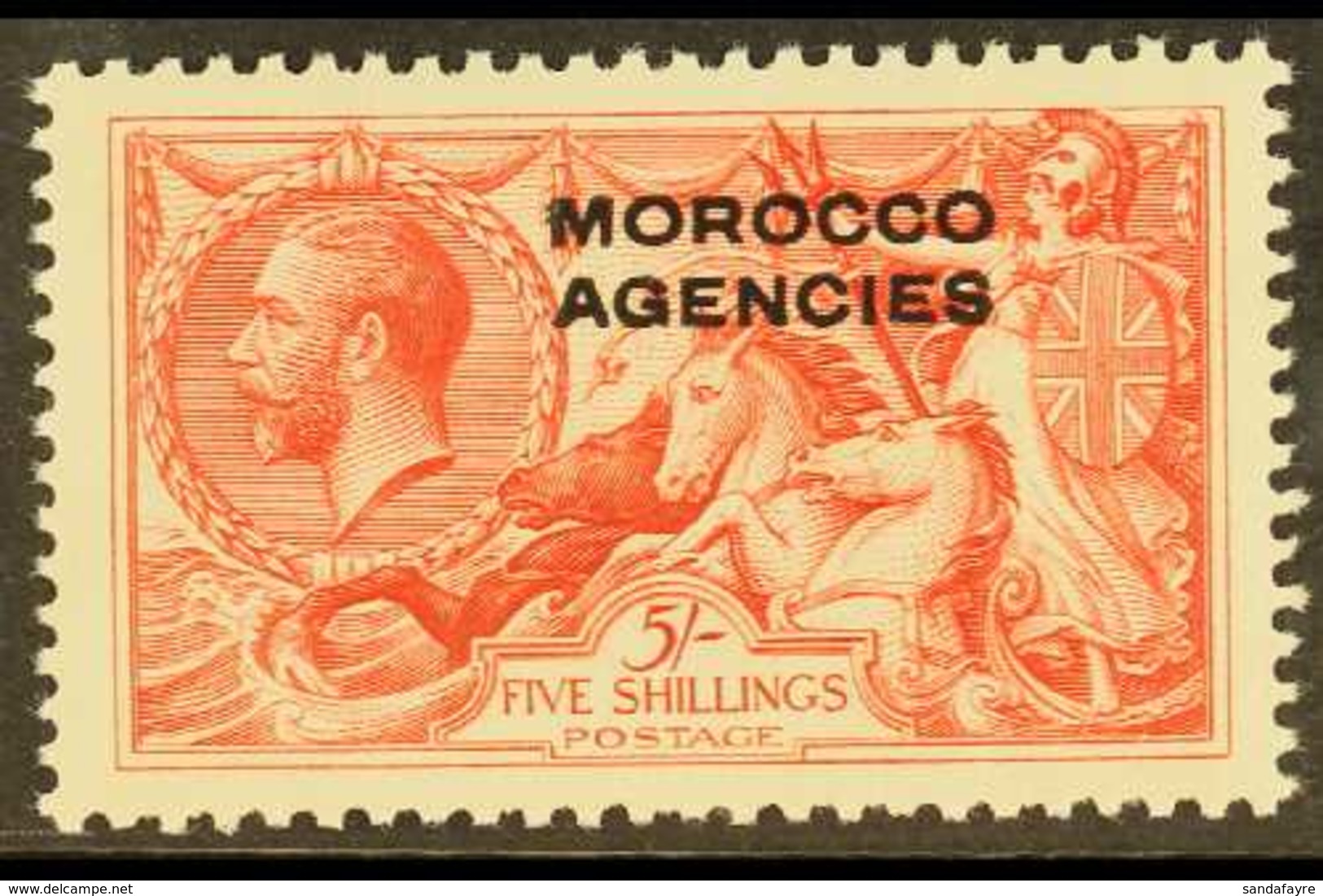 BRITISH 1914-31 5s Rose- Red Seahorse, SG 54, Never Hinged Mint. Scarce. For More Images, Please Visit Http://www.sandaf - Altri & Non Classificati