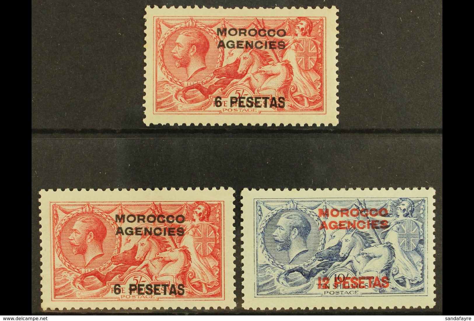 SPANISH 1914-26 Waterlow "Seahorse" Set, SG 136/8, Fine Mint (3 Stamps) For More Images, Please Visit Http://www.sandafa - Altri & Non Classificati