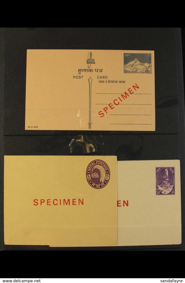 POSTAL STATIONERY - SPECIMENS 1960's/70's Fine Unused All Different Selection, Each With A Red "SPECIMEN" Overprint. Com - Nepal
