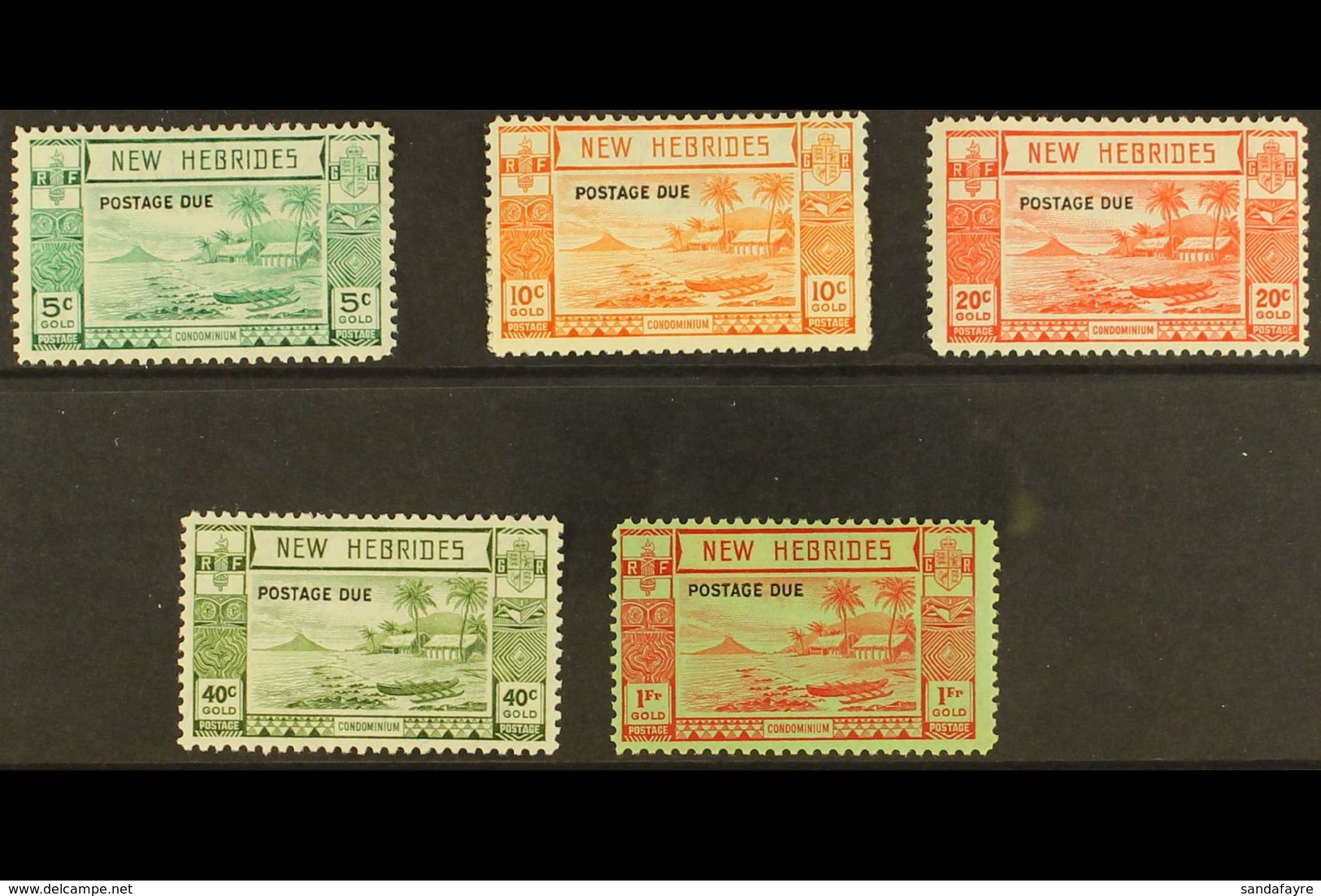 ENGLISH 1938 Postage Due Set, SG D6/10, Fine Mint. (5 Stamps) For More Images, Please Visit Http://www.sandafayre.com/it - Sonstige & Ohne Zuordnung