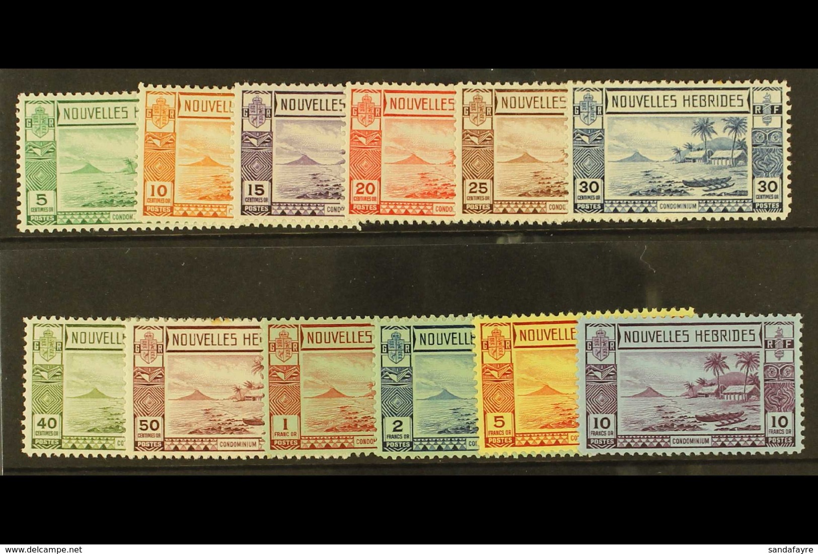 ENGLISH INSCRIPTIONS 1938 Lopevi Island Gold Currency Set Complete, SG 52/63, Very Fine And Fresh Mint. (12 Stamps) For  - Altri & Non Classificati