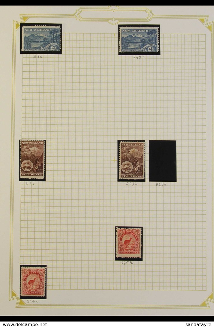 1899 - 1903 PICTORIAL ISSUE Fresh Mint Selection Of Shades To 5s Mount Cook Including 2½d Blue (2), 5d Purple Brown (2), - Altri & Non Classificati
