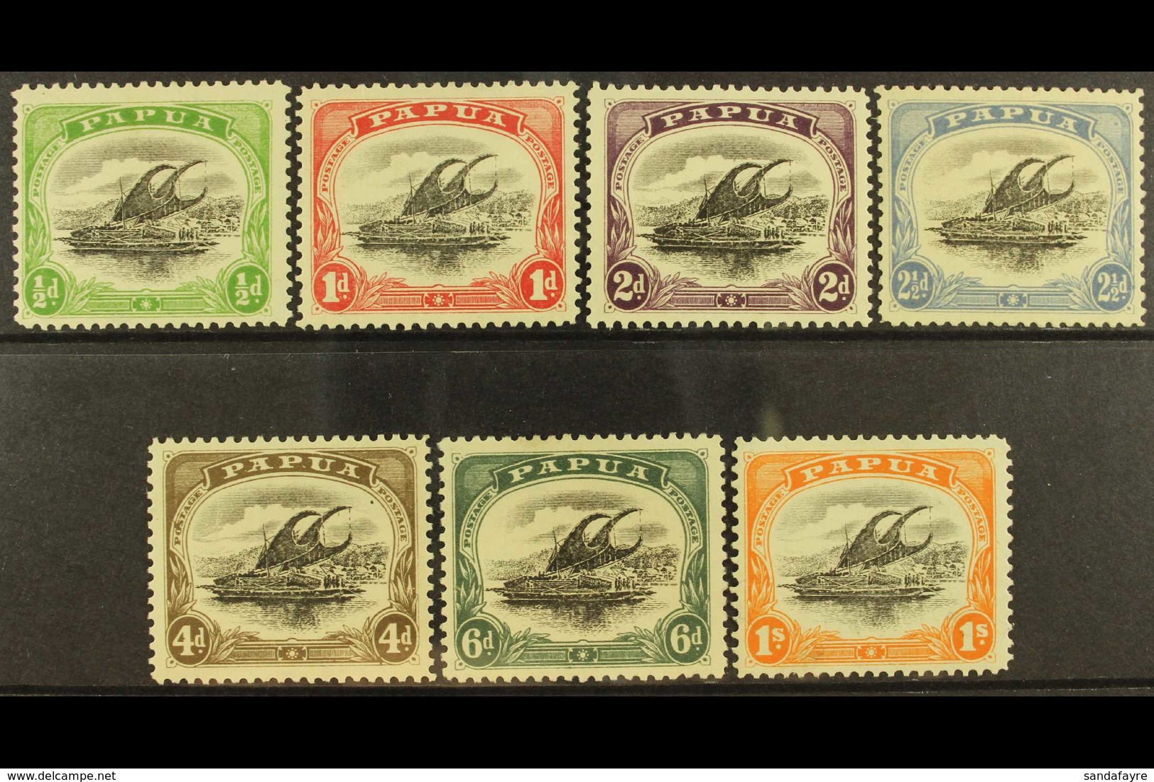 1909-10 Lakatoi Watermark Sideways, Perf 11 Set, SG 59/65, Fine Mint. (7) For More Images, Please Visit Http://www.sanda - Papua Nuova Guinea