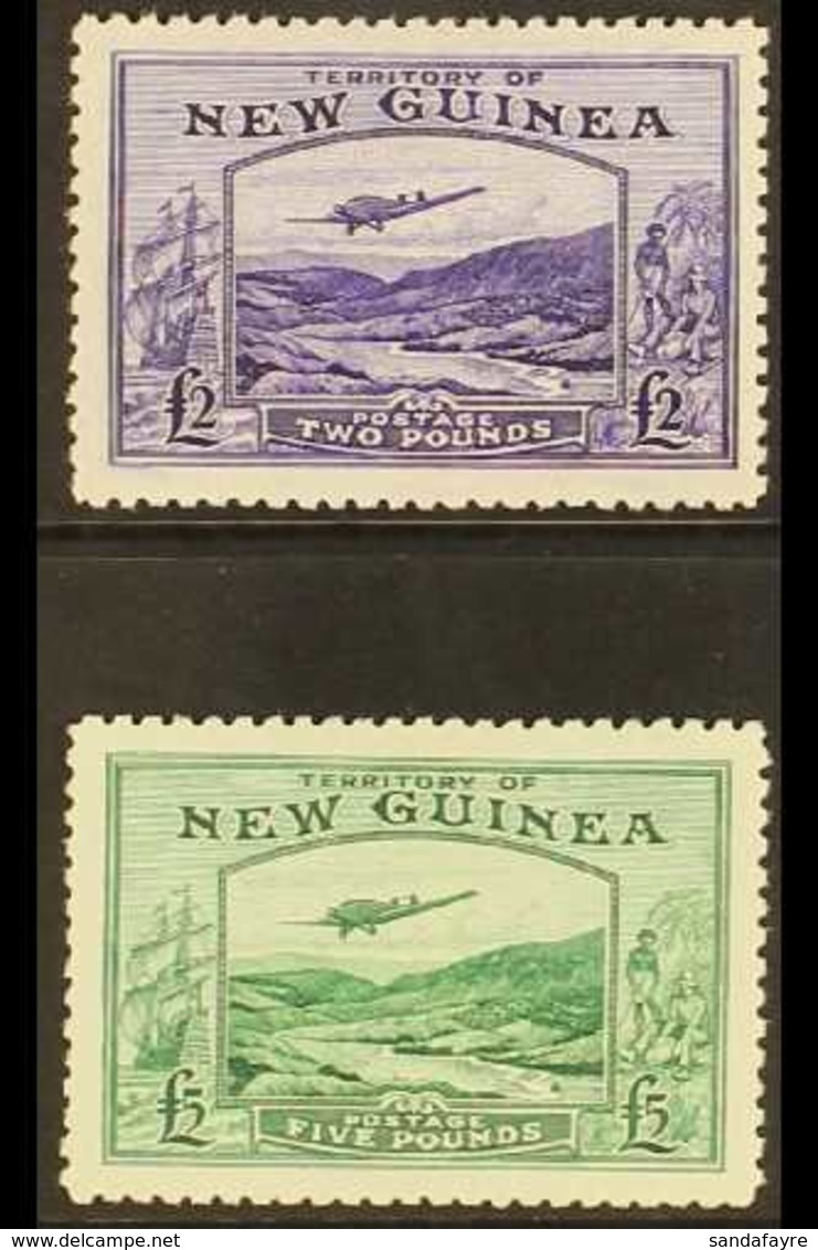 1935 £2 & £5 Air Bulolo Goldfields Set Complete, SG 204/05, Mint Lightly Hinged (2 Stamps) For More Images, Please Visit - Papua Nuova Guinea