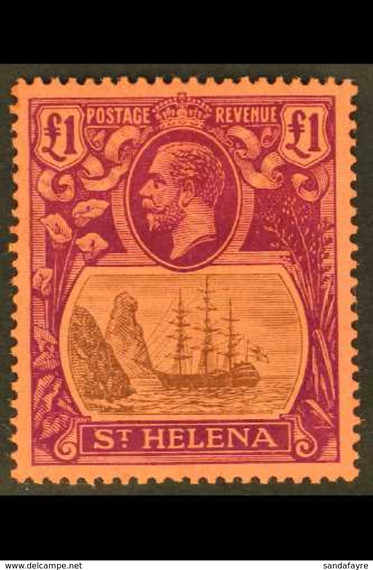 1922-37 £1 Grey & Purple/red, MCA Wmk, SG 96, Very Fine Mint, A Well Centred Example For More Images, Please Visit Http: - Isola Di Sant'Elena