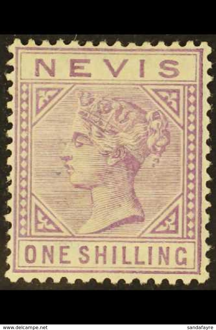 1882-90 1s Pale Violet, Wmk Crown CA, Perf.14, SG 34, Fine Mint. For More Images, Please Visit Http://www.sandafayre.com - St.Cristopher-Nevis & Anguilla (...-1980)