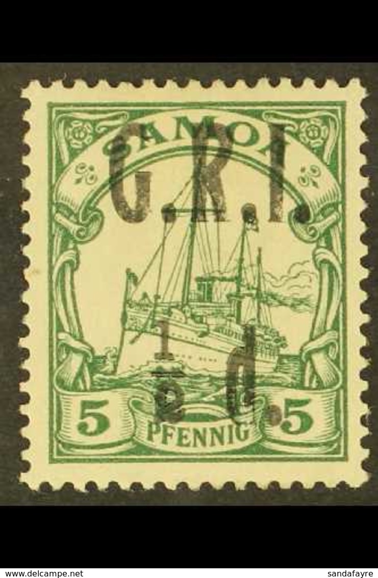 1914 German Colonial ½d On 5pf Green, SG 102, Fine Mint For More Images, Please Visit Http://www.sandafayre.com/itemdeta - Samoa
