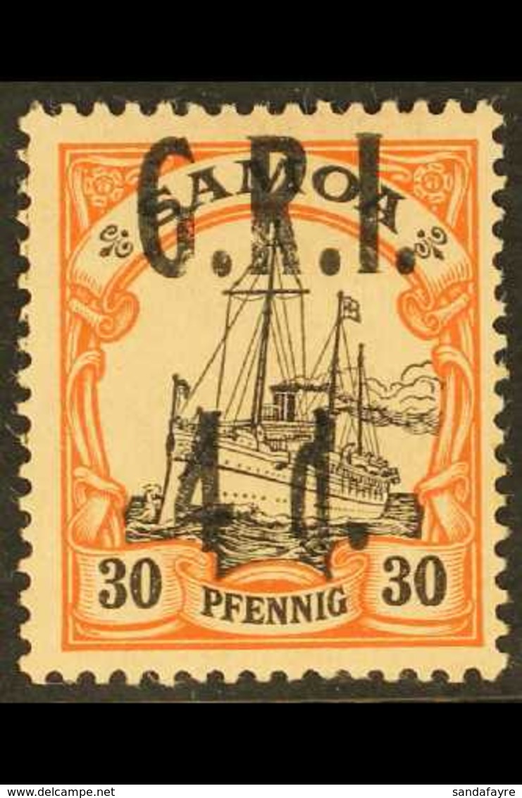 1914 German Colonial 4d On 30pf Black & Orange Buff, SG 106, Fine Mint For More Images, Please Visit Http://www.sandafay - Samoa