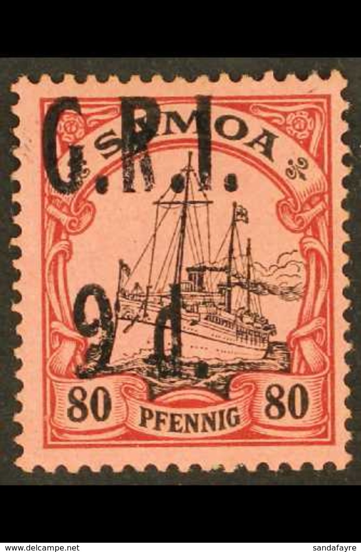 1914 German Colonial 9d On 80pf Black & Carmine/rose, SG 109, Fine Mint For More Images, Please Visit Http://www.sandafa - Samoa