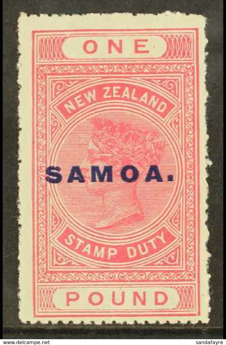 1918 £1 Rose-carmine, Perf 14½x14, SG 132, Fine Lightly Hinged Mint. For More Images, Please Visit Http://www.sandafayre - Samoa (Staat)