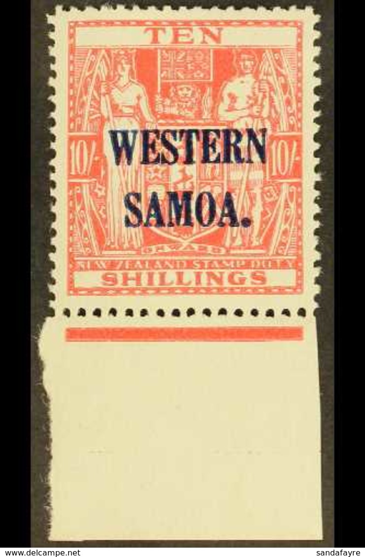 1935-42 10s Pale Carmine- Lake Postal Fiscal On "Wiggins Teape" Paper, SG 194b, Never Hinged Mint. For More Images, Plea - Samoa