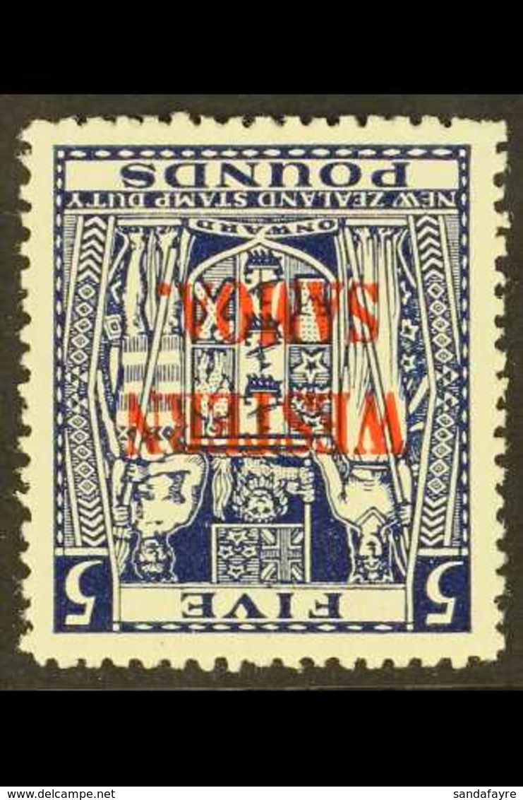 1953 £5 Indigo Blue, INVERTED WATERMARK, SG 214w, Fine Mint For More Images, Please Visit Http://www.sandafayre.com/item - Samoa