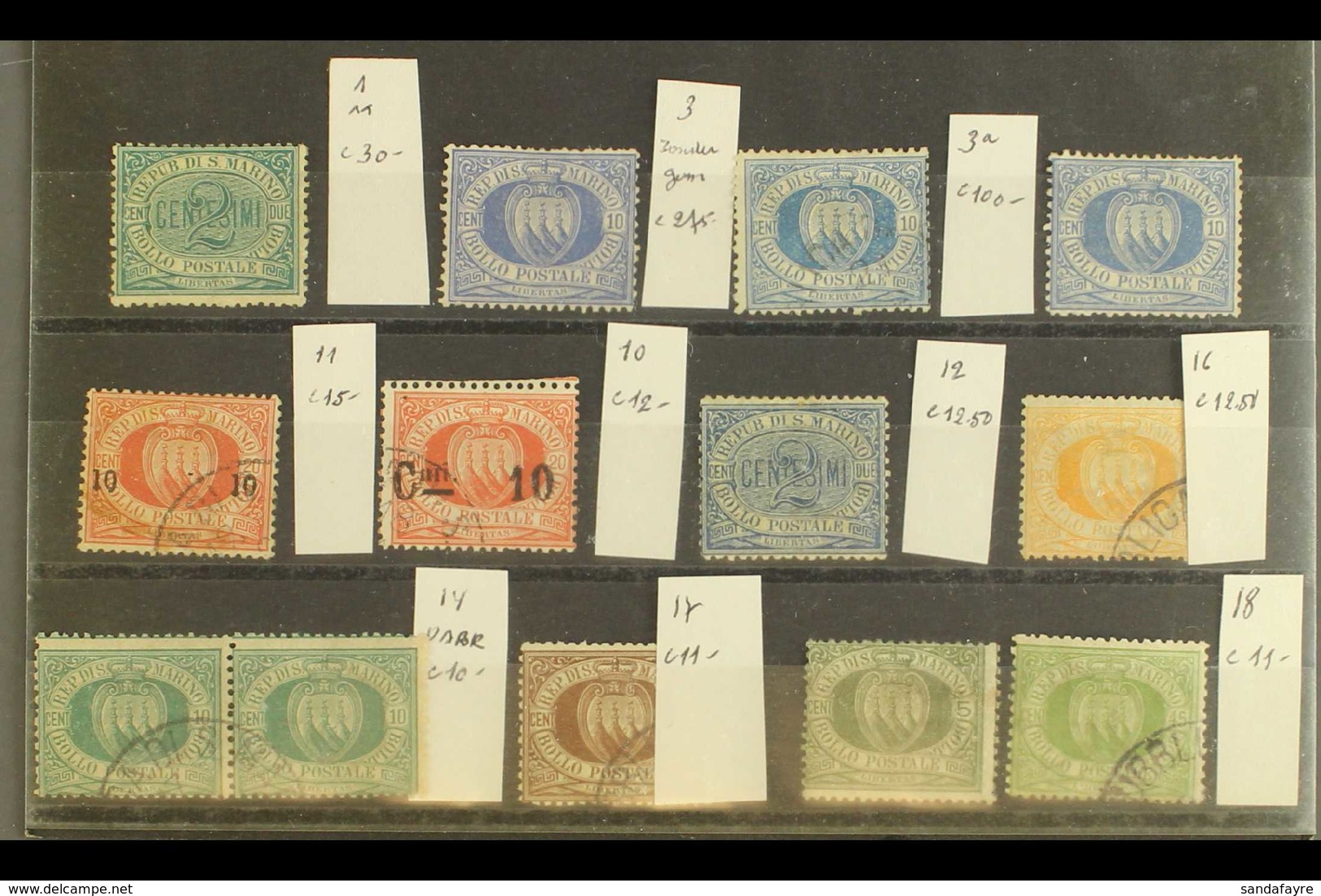 1877 - 1899 EARLY ASSORTMENT Of Fine Mint & Used Stamps On Several Stock Cards / Part Album Pages Includes The 1877 10c  - Altri & Non Classificati
