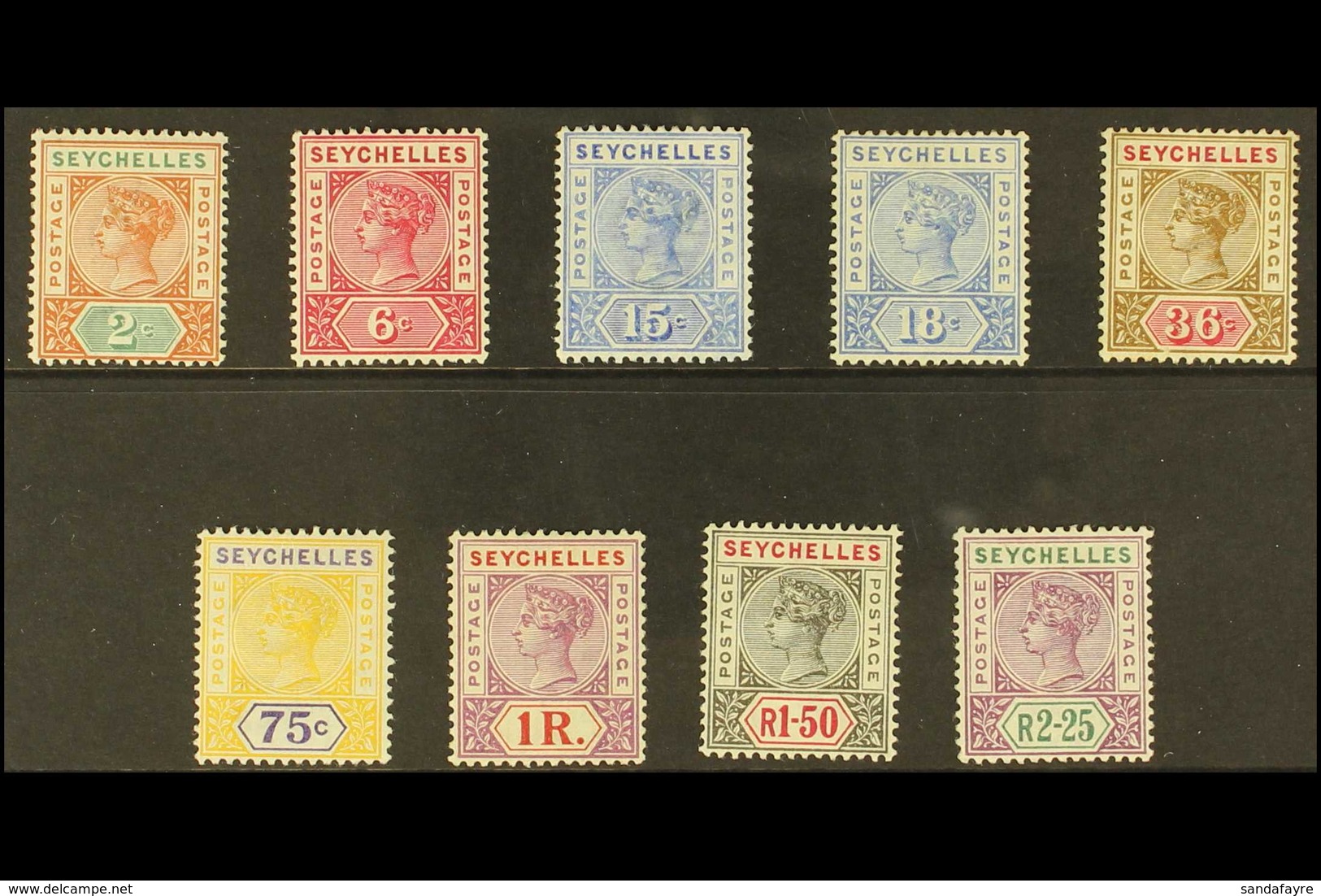 1897-1900 Complete Set, SG 28/36, Very Fine Mint. (9 Stamps) For More Images, Please Visit Http://www.sandafayre.com/ite - Seychelles (...-1976)