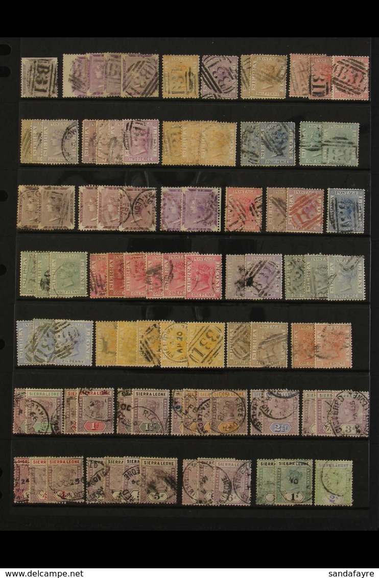 1859-1938 USED RANGES With Light Duplication, Shades & Postmark Interest On Stock Pages, Includes 1859-74 6d (x5 Example - Sierra Leone (...-1960)