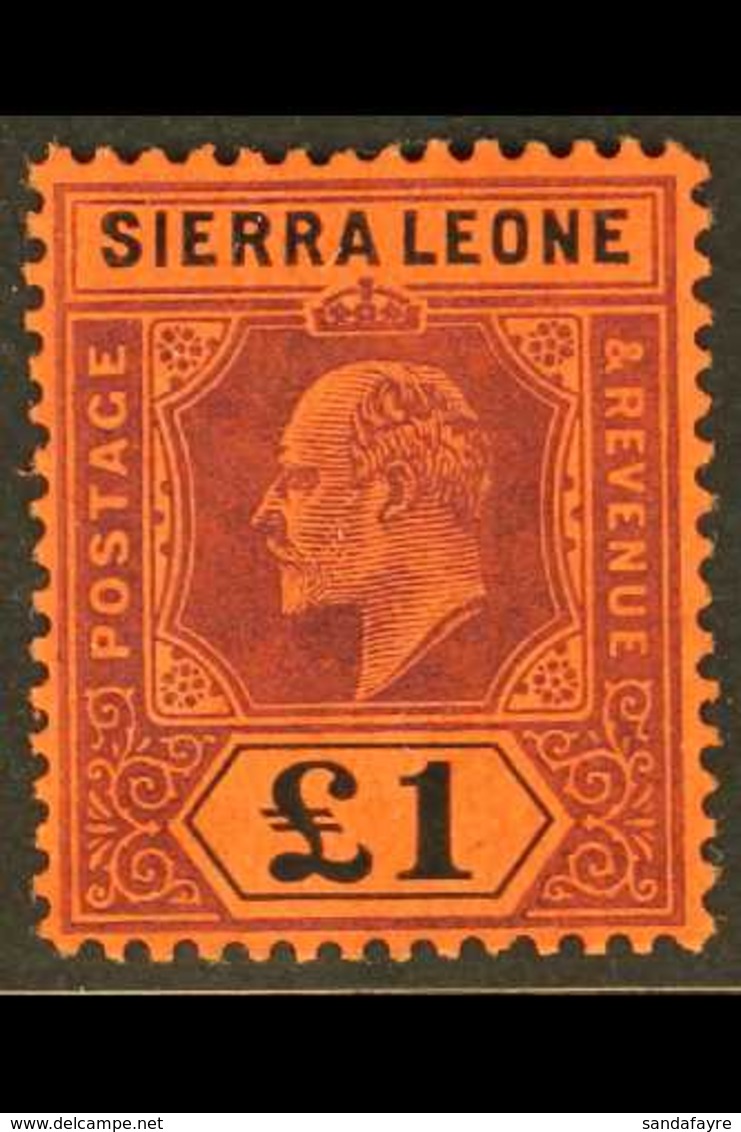 1907-12 £1 Purple & Black/red, SG 111, Very Fine Mint For More Images, Please Visit Http://www.sandafayre.com/itemdetail - Sierra Leone (...-1960)