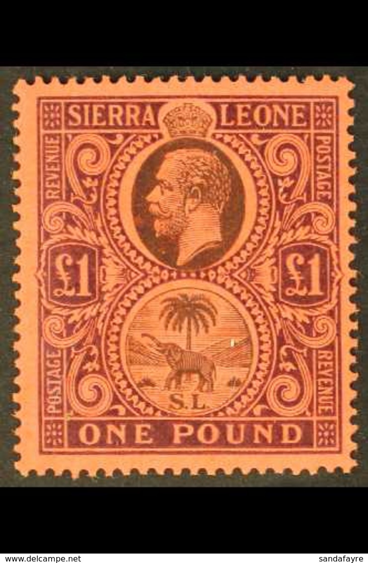 1912-21 £1 Black & Purple/red, SG 128, Very Fine Mint For More Images, Please Visit Http://www.sandafayre.com/itemdetail - Sierra Leone (...-1960)