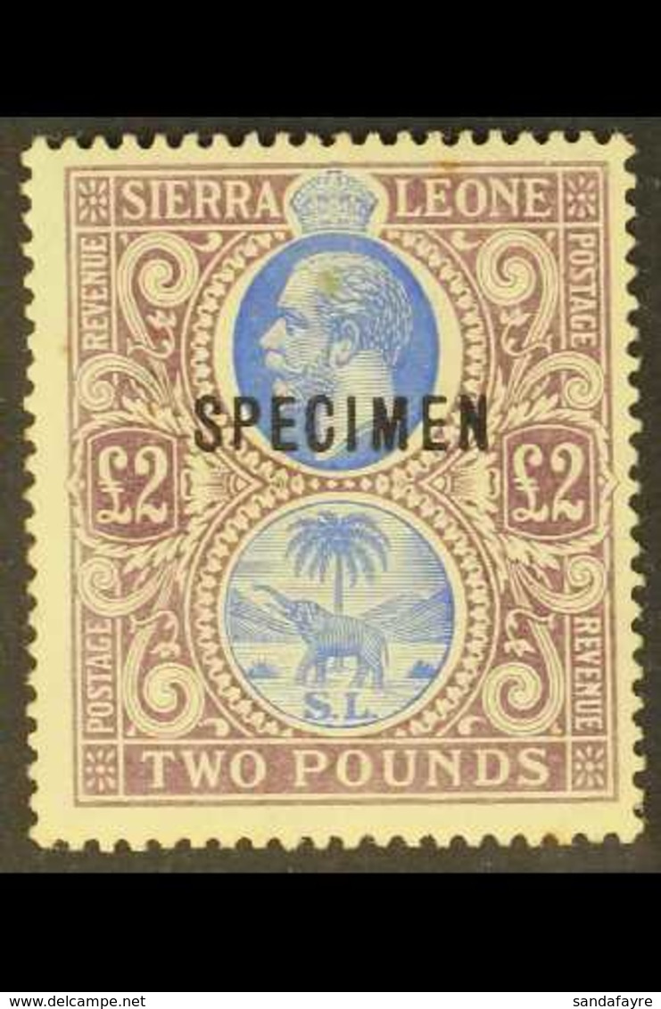 1912-21 £2 Blue & Dull Purple, SPECIMEN Overprinted, SG 129s, Fine Mint For More Images, Please Visit Http://www.sandafa - Sierra Leone (...-1960)