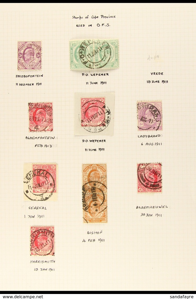 CAPE OF GOOD HOPE INTERPROVINCIALS A Collection Of Cape Stamps Used 1910-12 In Cape,Natal, ORC And Transvaal,  Values To - Non Classificati
