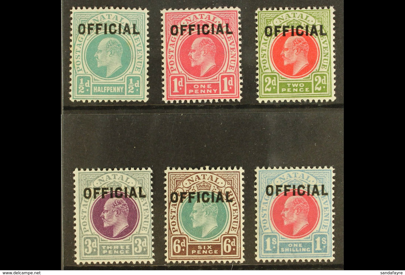 NATAL OFFICIALS 1904 Ed VII Set, SG O1/6, Very Fine Mint (½d Couple Tone Spots). (6 Stamps) For More Images, Please Visi - Non Classificati