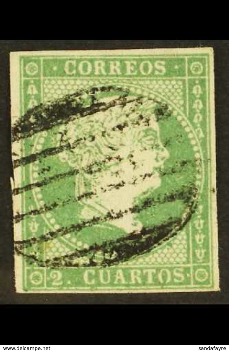 1856 2c Yellow Green (Diamond Wmk), SG 50, Mi 35, Very Fine Used With 4 Clear Margins For More Images, Please Visit Http - Altri & Non Classificati