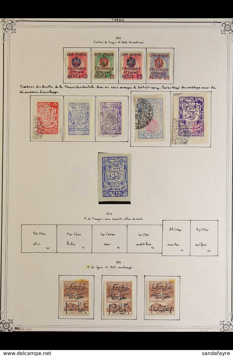 1913-1920 ATTRACTIVE COLLECTION On Leaves, Mint & Used, Includes GUMULTSINA (GIUMULZINA) 1913 Local Opts Set Mint, AUTON - Thrace