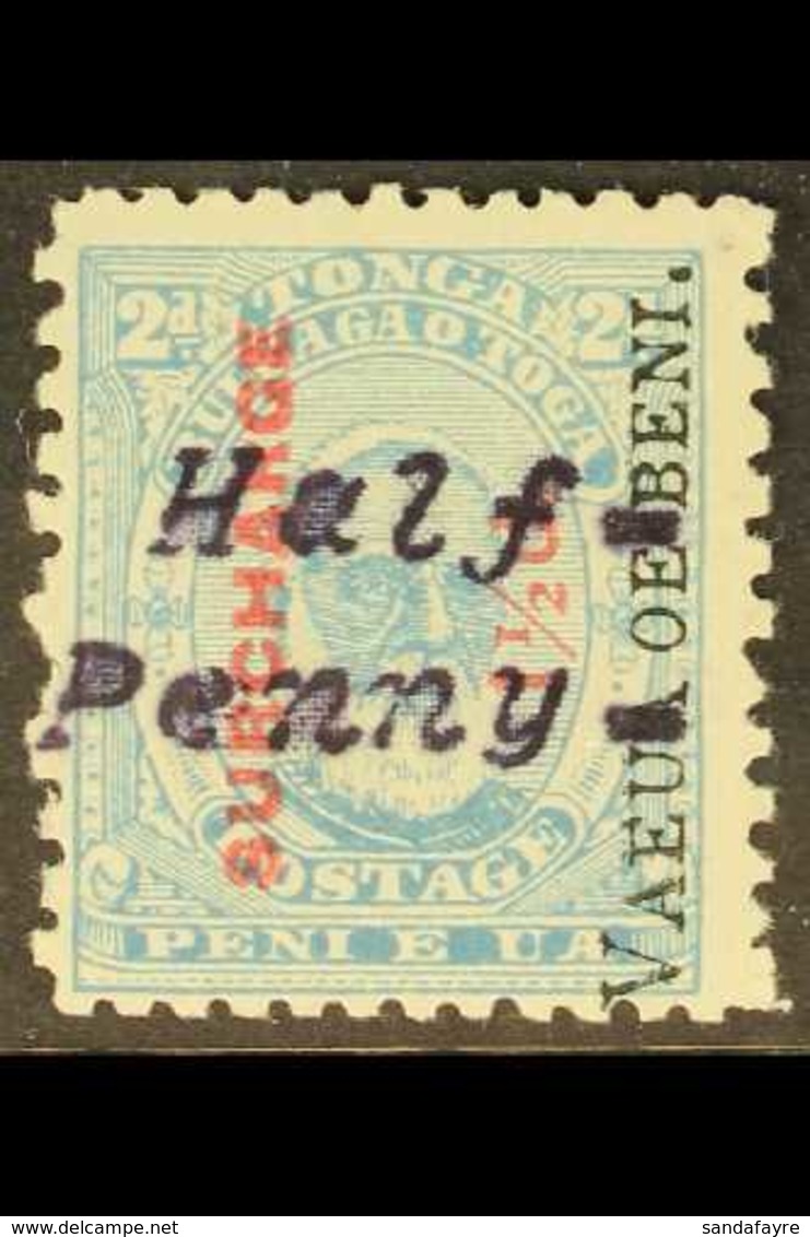 1896 ½d On 1½d On 2d, Perf 12 X 11, With Tongan Surcharge Reading Upwards, SG 36B, Fine Mint. With B.P.A. Certificate. F - Tonga (...-1970)