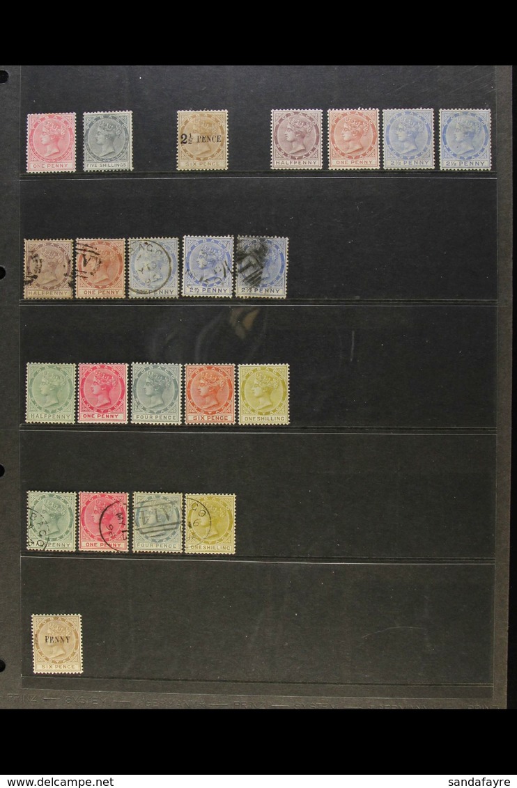 1879-96 COLLECTION With 1879 1d Mint O.g., 5s With Cleaned Manuscript Cancel, 1883 2½d On 6d Mint, 1882-84 ½d, 1d And 2½ - Trindad & Tobago (...-1961)
