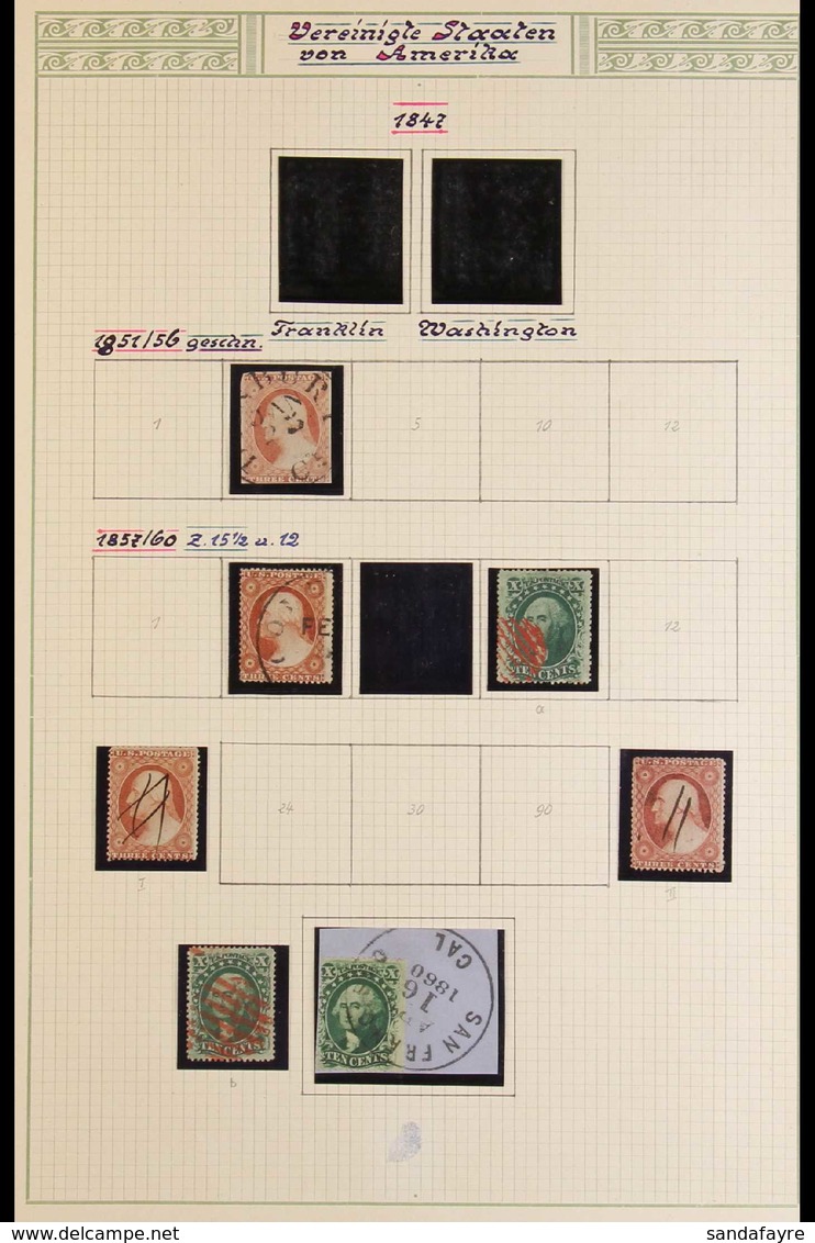 1851 - 1898 CHIEFLY FINE USED COLLECTION Written Up On Pages Including 1857 Perf 15½ 10c Green (3, One On Piece), 1861 P - Altri & Non Classificati