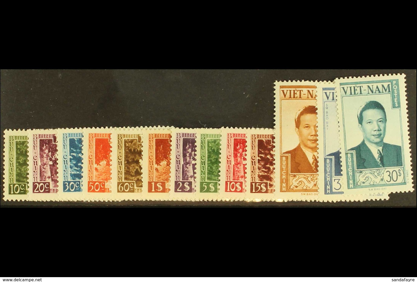 INDEPENDENT STATE 1951 Emperor Bao Dai, Set Complete, SG 61/73, Very Fine Mint. (13 Stamps) For More Images, Please Visi - Vietnam