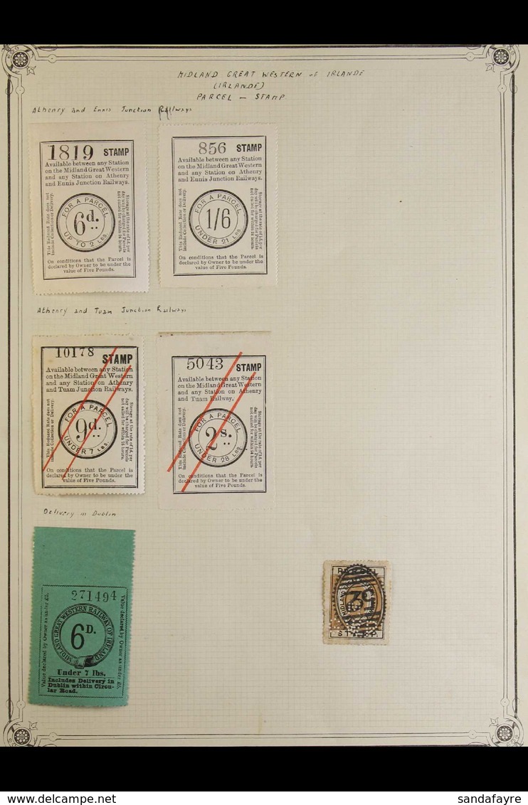 RAILWAY NEWSPAPER AND PARCEL STAMPS - IRELAND Mint And Used Collection On Old Album Pages, Including Some Scarcer Stamps - Altri & Non Classificati