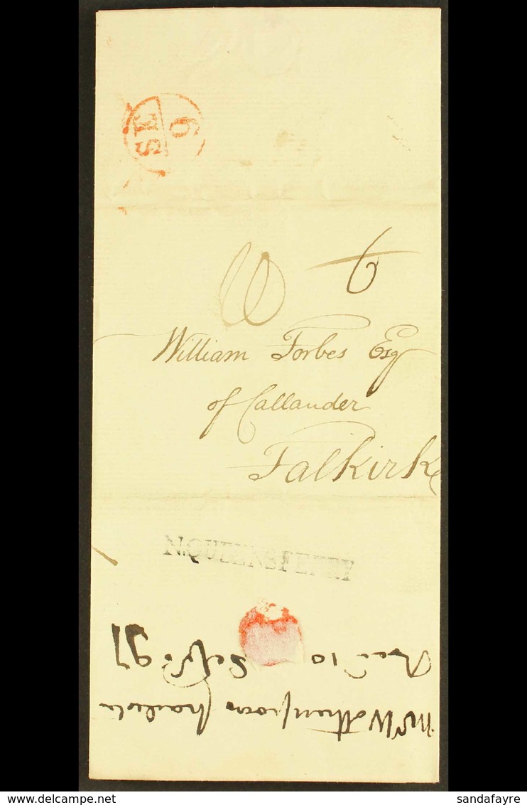 SCOTLAND 1797 CHARLESTOWN ENTIRE LETTER, RE. LORD ELGIN (Sept) Entire Letter To "William Forbes Of Callander, Falkirk",  - ...-1840 Precursori
