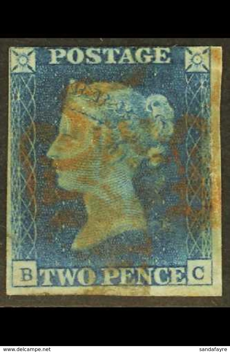 1840 2d Blue, SG 5, Check Letters "B - C", Used With 3 Margins & Small Corner Crease. (1 Stamp) For More Images, Please  - Altri & Non Classificati