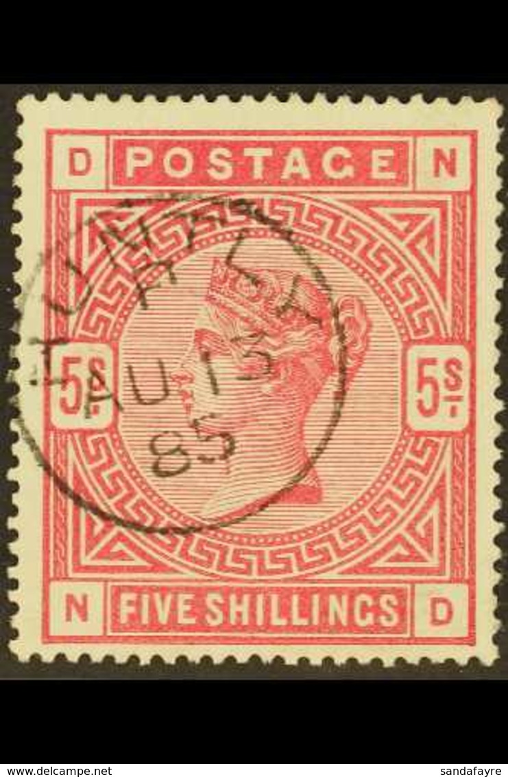 1883-84 5s Crimson On White Paper, Anchor Wmk, SG 181, Very Fine Used With Neatly "Huntly" (Aug 1885) Cds. Lovely For Mo - Altri & Non Classificati