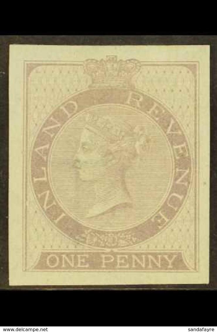 POSTAL FISCAL 1860-7 1d Lilac, Wmk Anchor 16mm IMPERFORATE IMPRIMATUR, As SG F12, Mint, Lightly Hinged, Four Large Margi - Altri & Non Classificati