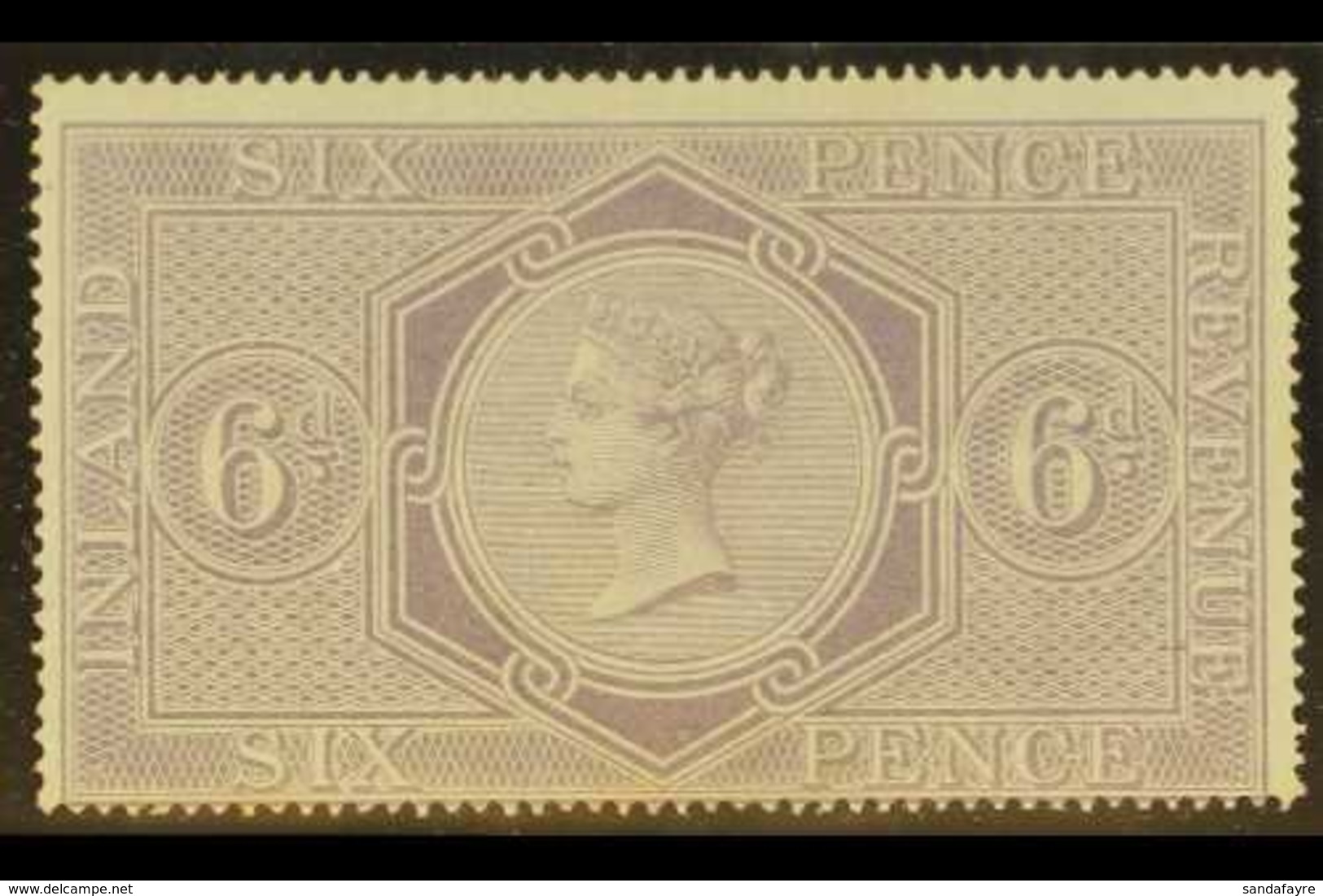 POSTAL FISCAL 1860-7 6d Reddish Lilac, Wmk Anchor 18mm, SG F17, Never Hinged Mint. For More Images, Please Visit Http:// - Altri & Non Classificati