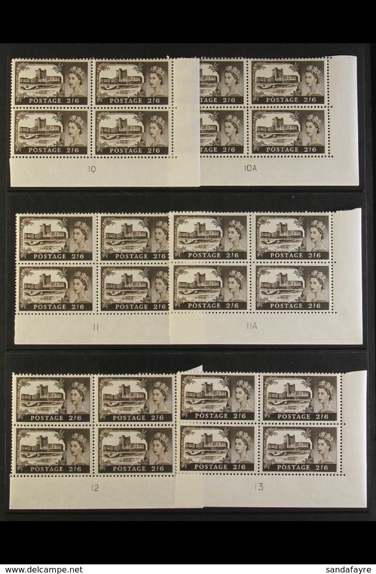 1967-68 CASTLES CYLINDER BLOCKS Bradbury Wilkinson No Watermark Castle High Values, All Different Cylinder Blocks Of 4,  - Altri & Non Classificati