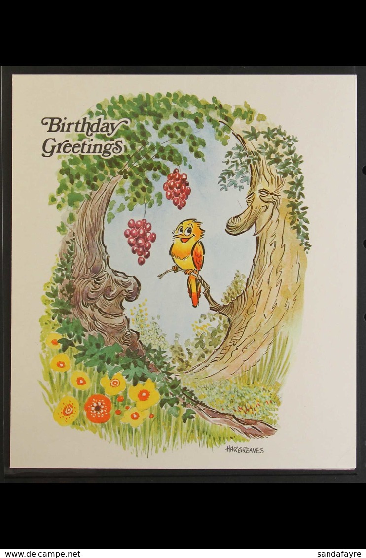 1975 RARE ILLUSTRATED TELEGRAM A Superb Cartoon Style "Birthday Greetings" Telegram Card" With Four Sides Of Multicolour - Altri & Non Classificati