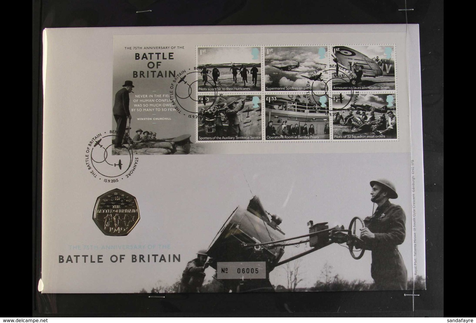 1995-2015 WORLD WAR II COIN COVERS A Collection Of Ltd Edition Royal Mint "COIN COVERS" Commemorating The End Of WWII. I - FDC