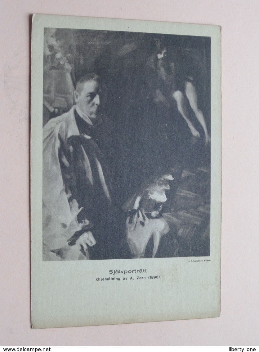 Självporträtt Oijemalning Av A. Zorn (1896) ( A. B. Lagrelius & Westphal )  Anno 19?? ( Zie Foto Voor Details ) ! - Suède