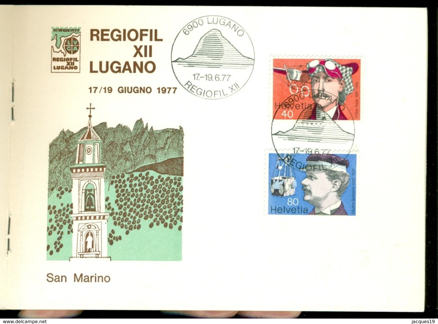 Italie Italia Booklet 1977 Regiofil XII Lugano 17-19 June 1977 With stamps of different countries (33 grams)