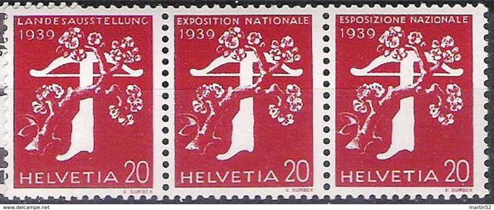 Schweiz Suisse Zusammendruck Se-tenant 1939: Zu Z27a Mi W20 ** MNH Mit Nummer Avec No O3755 (Zu CHF 48.00) - Coil Stamps