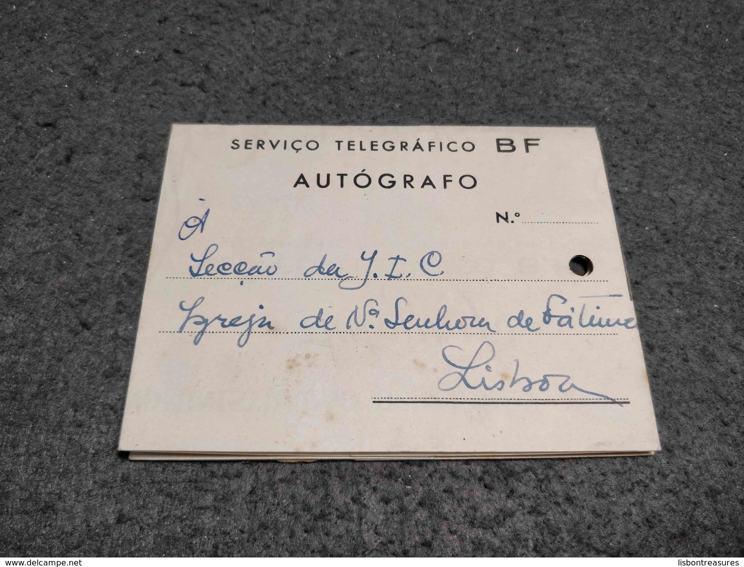 PORTUGAL TELEGRAFO AUTOGRAFO CHRISTMAS SIGNED M. LAPA USED NOT CIRCULATED - Brieven En Documenten