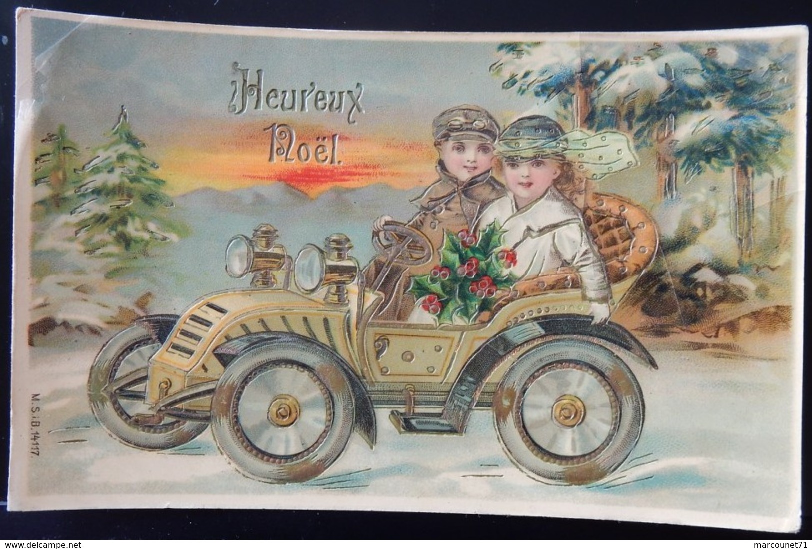 CPA CARTE POSTALE ENFANT EN TACOT HEUREUX NOEL - Autres & Non Classés